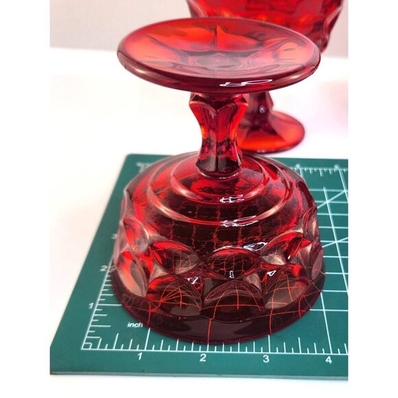 Vintage Noritake Ruby Red Cadmium Sherbet Dessert Coupe Glass Set Of 4 - Picture 7 of 9